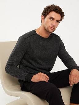 Bisiklet Yaka Uzun Kollu Erkek Sweatshirt