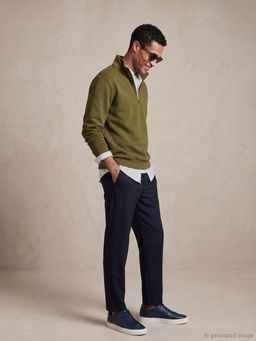 Dik Yaka Erkek Sweatshirt