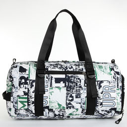 Сумка спорт L-б/н Буквы, 45*21*24, отд на молн, отд д/обуви, 2 н/кармана, дл ремень, белый - Simaland фото 3