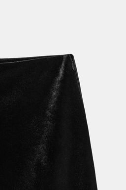ZW COLLECTION ASYMMETRIC VELVET LACE SKIRT - Zara фото 6