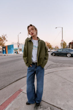 SUEDE EFFECT BOMBER JACKET