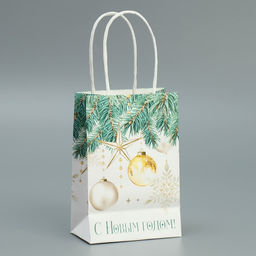Пакет крафтовый Роскошь Нового года, 15 10 6 см - Дарите счастье фото 12