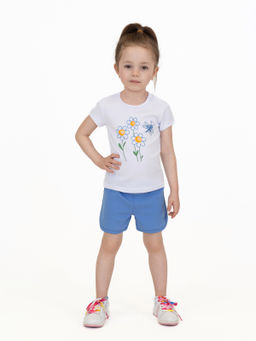 Костюм детский белый/голубой/ромашки 7059п (92, 56)