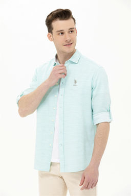 Мужская мятная рубашка с длинным рукавом - U.s. polo assn фото 8