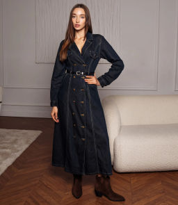 Джинсовое платье #КТ8523 (2), тёмно-синий - Dommod фото 2