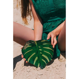 Блюдо стеклянное сервировочное Доляна Монстера, 2121 см, цвет зелёный  фото 14