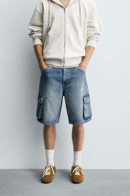 DENIM CARGO BERMUDA SHORTS - Zara фото 2