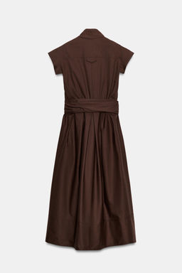 VESTIDO POPEL?N PLIEGUES ZW COLLECTION / Marr?n - Zara фото 9