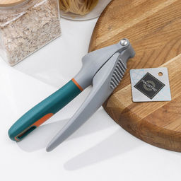 Пресс для чеснока Magistro Coral, 20.2×4.2×6.5 см, зелёный, серый