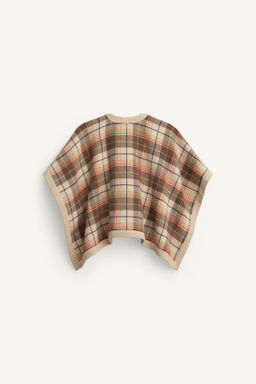 LIMITED EDITION CHECK PONCHO CAPE WITH WOOL - Zara фото 5