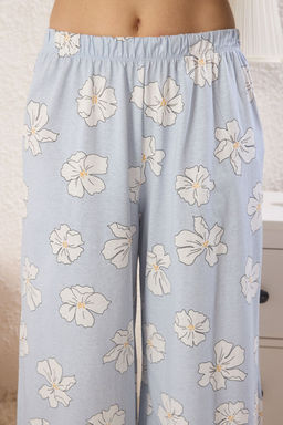 Trendyolmilla Lila %100 Pamuklu Cicekli Dugmeli Orme Pijama Tak?m? THMSS25PT00179  фото 3