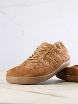 Кеды босоногие женские демисезонные 184.natabr.Джангл кемл+светло коричневая замша - Edart фото 12