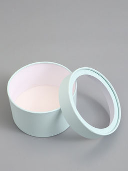 Подарочная коробка лагуна, завальцованная с окном, 16 х 11 см