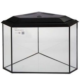 Аквариум "Дельта" угловой с крышкой, 100 литров, 55 х 55 х 39,5/45,5 см, чёрный