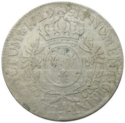 Монета 1 экю 1729 года A Франция (Людовик XV)