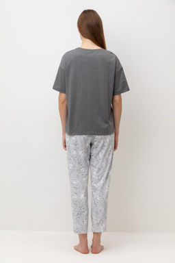 Е 20053/24/серый,нежные цветы пижама жен