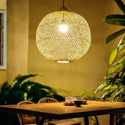 Светильник потолочный из ротанга «Гьян», 1×120 Вт, Е27, 60×60×60 см
