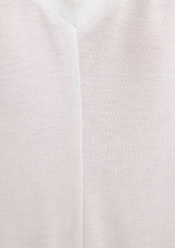 V Yaka Beyaz Basic ViskozTisort - Mavi фото 6