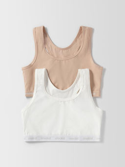 К 1198-2уп/нюдовый беж,сахар набор майка-топ для дев