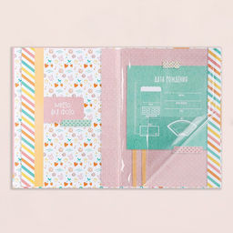 Свидетельство о рождении Кролик тиснение, розовый тон, А4 - Дарим красиво фото 4