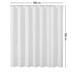 VAL NC-2-SC-1818 Штора для ванной комнаты, полиэстер, 180*180 см, фактурн., белый, BOTANIC FACTURE, шт