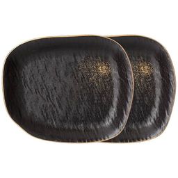 НАБОР ТАРЕЛОК ОБЕДЕННЫХ BRONCO MIDNIGHT GOLD 2 ШТ. 26,5*21*3,5 СМ (КОР=12НАБ.)