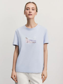 Футболка из хлопка с принтом / Zarina  фото 3