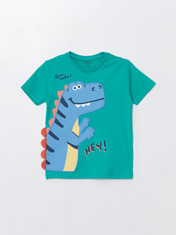 Bisiklet Yaka K?sa Kollu Bask?l? Erkek Bebek Ti??rt