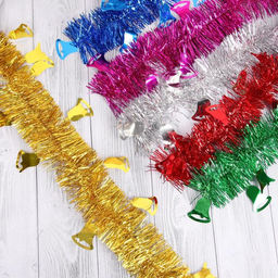 Цена за 10 шт. Мишура блеск колокольчик d-8 см 2м микс цвета 6037