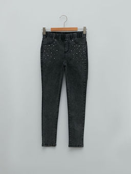 Beli Lastikli Super Skinny Fit K?z ?ocuk Jean Pantolon