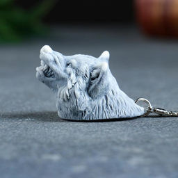 Брелок для ключей на кольце «Голова волка рычащего», 3 см