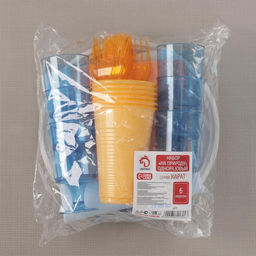 Набор одноразовой посуды Доляна На природу, 6 персон, скатерть, тарелки, стаканы 200 мл, рюмки 100 мл, вилки, ножи, салфетки  фото 11