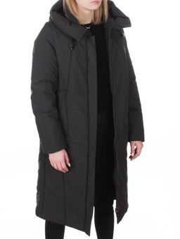 M-9098 DK. GREEN Пальто зимнее женское (верблюжья шерсть, 120 гр. холлофайбер)