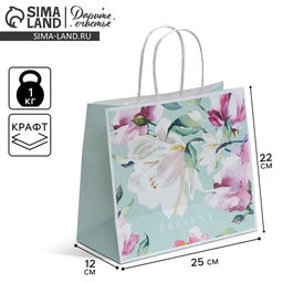 Пакет подарочный крафтовый Present, 25 22 12 см - Дарите счастье фото 5