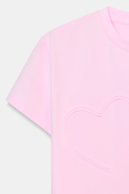 T-SHIRT WITH RAISED HEARTS - Zara фото 5