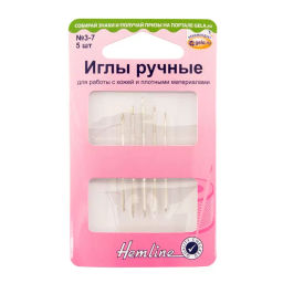 ИГЛЫ РУЧНЫЕ ДЛЯ РАБОТЫ С КОЖЕЙ И ПЛОТНЫМИ МАТЕРИАЛАМИ HEMLINE