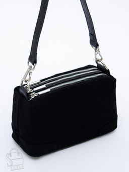 Сумка женская кожаная 5555PEF black Polina&Eiterou  в Новосибирске