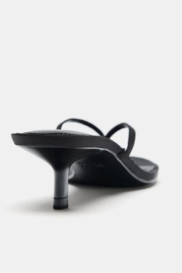 SATIN KITTEN HEEL SANDALS - Zara фото 12