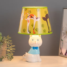 Настольная лампа с абажуром RISALUX «Котенок», Е14, 15 Вт, белый, 20×20×32 см