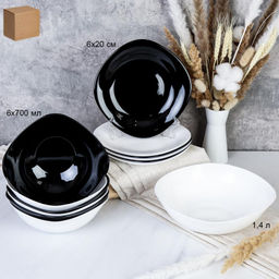 Столовый набор 13 предметов квадратный Черный / NF13GT-80759 (BLACK&WHITE ) /уп 4/