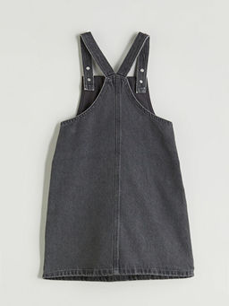 Kare Yaka Kuromi Bask?l? K?z ?ocuk Jean Elbise