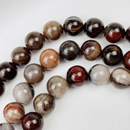 Бусины для украшений Окаменелое дерево (37 бусин) 38 см