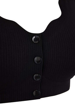 Siyah Dikissiz Lazer Kesim Gorunmez/Hayalet Dugme Detayl? Kapl? Bralette Orme Sutyen THMSS26SU00002 - Trendyolmilla фото 3