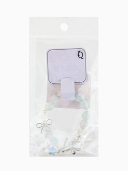 Браслет с подвесками "Сахарный" звёздочка, шар №10/8, цвет розово-голубой в серебре