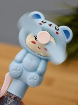 Портативный механический ручной вентилятор Interesting kitty, blue