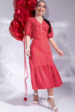 Платье Сюжет о любви (красный) - Эльза фото 5