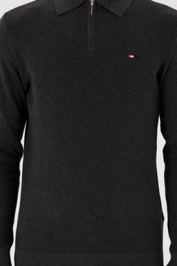 Erkek Regular Fit Yar_m Fermuarl_ Antrasit Melanj Basic Kazak - U.s. polo assn фото 6