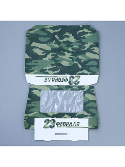 Цена за 5 шт. Кондитерская упаковка, коробка с ламинацией 23 февраля, 20?12?4 см