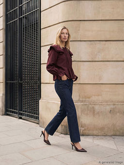 Bisiklet Yaka F?rf?rl? Bluz