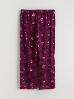 Beli Lastikli ?i?ekli Kad?n Pijama Alt